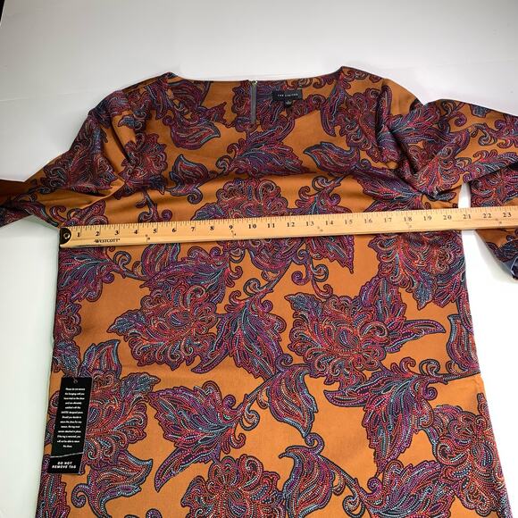 The Limited Paisley Printed Long Sleeve Dress Size Large NWT Copper Lined Orange - Picture 15 of 16